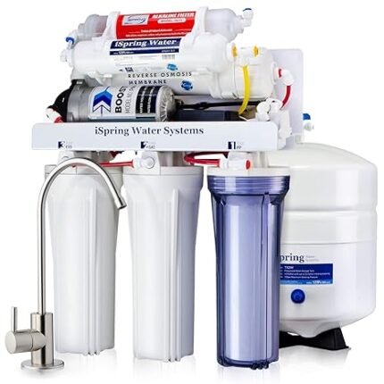 iSpring RCC7P-AK, 6-Stage Reverse Osmosis System Under Sink Alkaline Water Filter